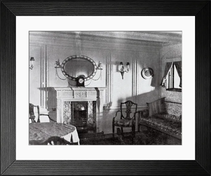 Framed Print : Sitting room from the Titanic.This type of sitting room attached to an Empire-style parlor suite bedroom which was the most expensive accommodation on the ship. Date: 1912 Framed Print : Sitting room from the Titanic.This type of sitting room attached to an Empire-style parlor suite bedroom which was the most expensive accommodation on the ship. Date: 1912