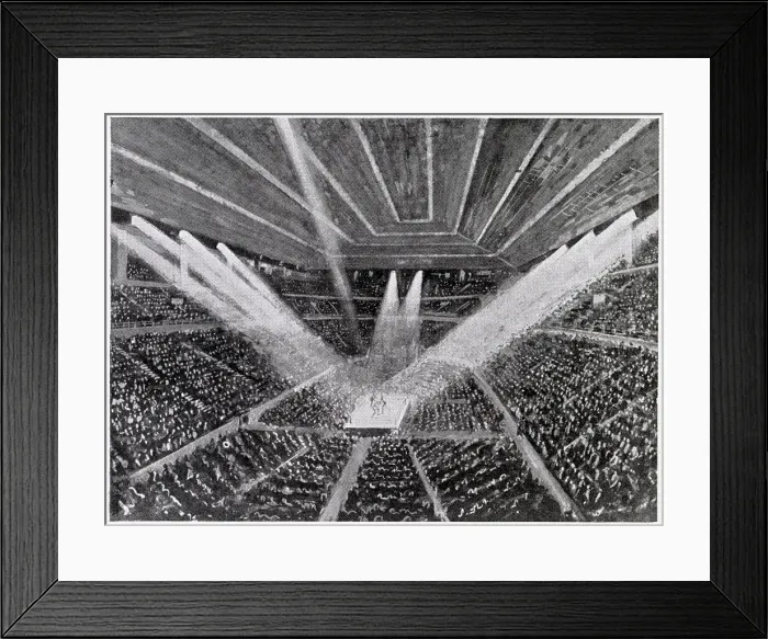 Framed Print : Artist's impression of a big boxing match at Earl's Court exhibition and sports centre, with seating for 30000 people. Date: 1937 Framed Print : Artist's impression of a big boxing match at Earl's Court exhibition and sports centre, with seating for 30000 people. Date: 1937