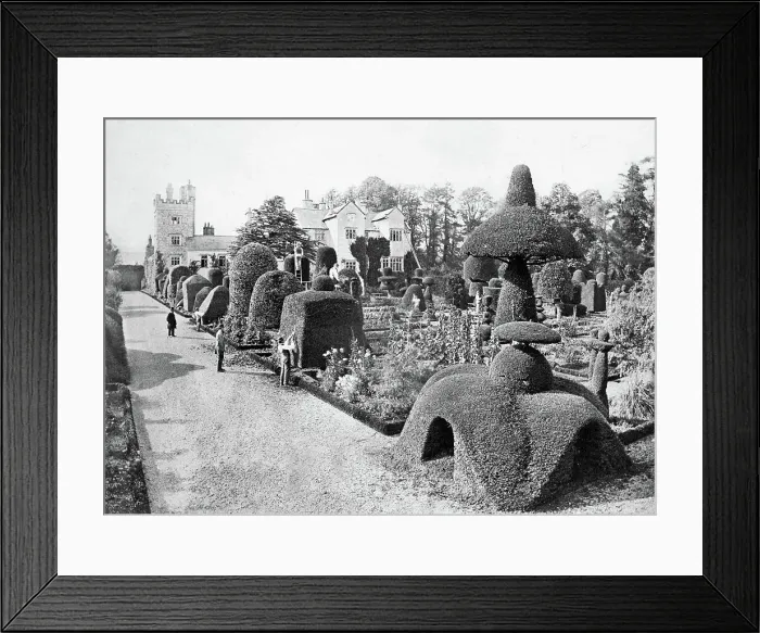 Framed Print : The beautiful gardens of Levens Hall, a manor house in the Kent valley, near the village of Levens and 5 miles south of Kendal in Cumbria. Gardeners at work clipping the impressive topiary Framed Print : The beautiful gardens of Levens Hall, a manor house in the Kent valley, near the village of Levens and 5 miles south of Kendal in Cumbria. Gardeners at work clipping the impressive topiary