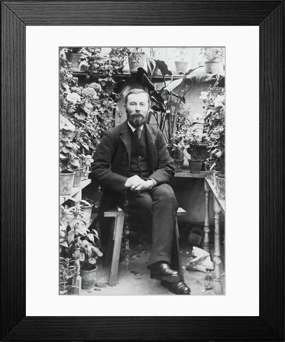 Framed Print : Man in Greenhouse Framed Print : Man in Greenhouse