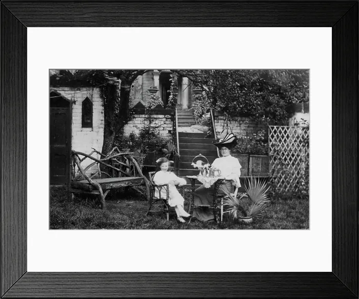 Framed Print : Tea with Grandma in the garden Framed Print : Tea with Grandma in the garden