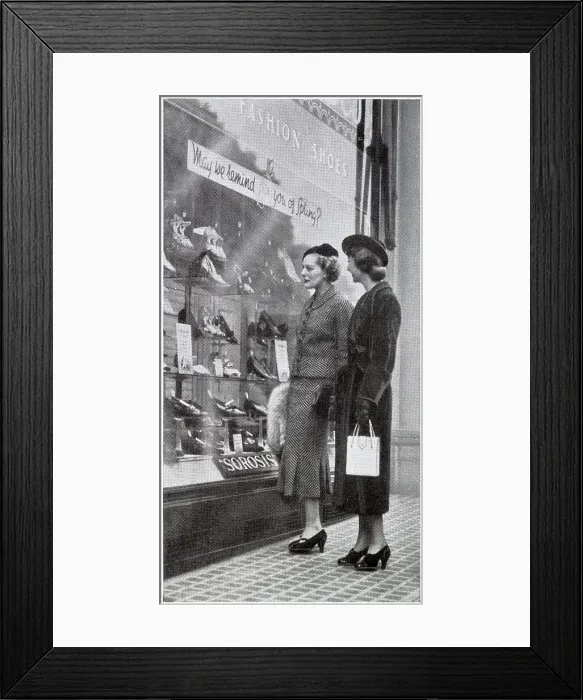 Framed Print : Window Shopping 1936 Framed Print : Window Shopping 1936