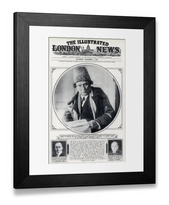 Framed Print : Front cover of the Illustrated London News, 1st November 1924, featuring M Framed Print : Front cover of the Illustrated London News, 1st November 1924, featuring M