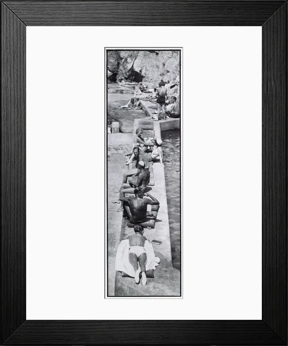 Framed Print : Sunbathers lounging at exclusive Riviera hang-out, Eden Roc at Cap d'Antibes. Date: 1931 Framed Print : Sunbathers lounging at exclusive Riviera hang-out, Eden Roc at Cap d'Antibes. Date: 1931