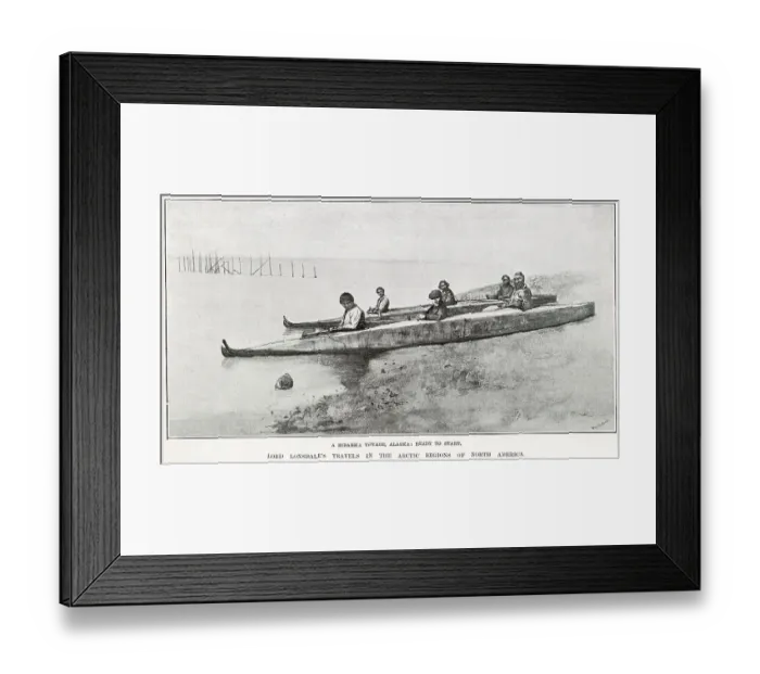 Framed Print : A Bidarka Voyage, Alaska from pictures published in The Illustrated London News of Lord Lonsdale's expedition in 1889 through North West North America Framed Print : A Bidarka Voyage, Alaska from pictures published in The Illustrated London News of Lord Lonsdale's expedition in 1889 through North West North America