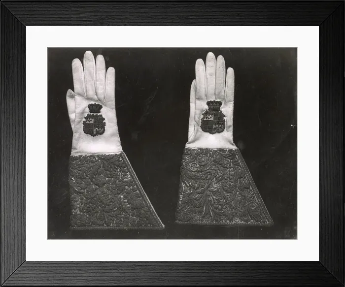 Framed Print : King Edward VII and King George V Coronation gloves Framed Print : King Edward VII and King George V Coronation gloves