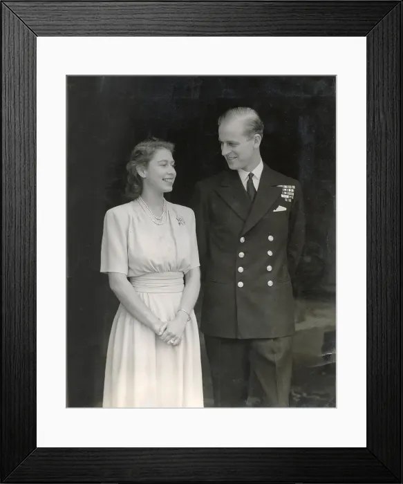 Framed Print : Princess Elizabeth and Lieut. Philip Mountbatten engagement Framed Print : Princess Elizabeth and Lieut. Philip Mountbatten engagement
