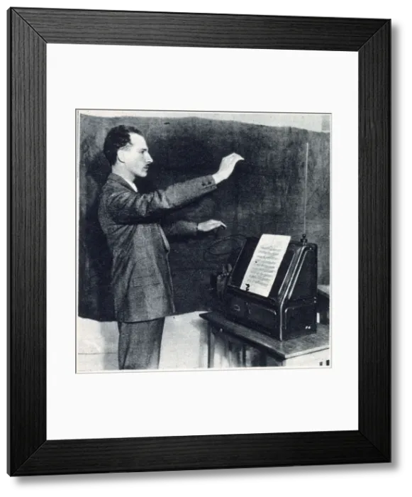 Framed Print : Leon Theremin (1896 - 1993) a Russian and Soviet inventor, most famous for his invention of the theremin, one of the first electronic musical instruments and the first to be mass-produced. Date: 1927 Framed Print : Leon Theremin (1896 - 1993) a Russian and Soviet inventor, most famous for his invention of the theremin, one of the first electronic musical instruments and the first to be mass-produced. Date: 1927