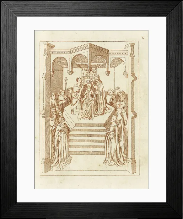 Framed Print : The coronation of Joan of Navarre, also known as Joanna, Duchess of Brittany and daughter of King Charles II of Navarre, after her marriage to King Henry IV of England in February 1403. Date: 1403 Framed Print : The coronation of Joan of Navarre, also known as Joanna, Duchess of Brittany and daughter of King Charles II of Navarre, after her marriage to King Henry IV of England in February 1403. Date: 1403
