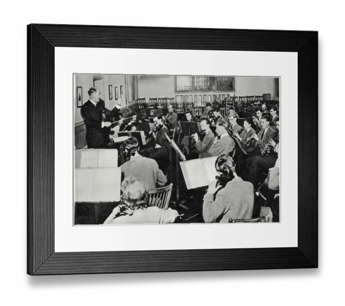 Framed Print : Mr Allen conducting the school orchestra in the Music School at Wellington College. Date: 1959 Framed Print : Mr Allen conducting the school orchestra in the Music School at Wellington College. Date: 1959