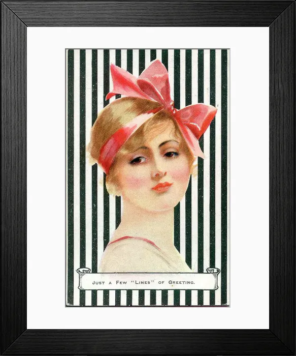 Framed Print : Postcard, Just a Few Lines of Greeting Date: early 20th century Framed Print : Postcard, Just a Few Lines of Greeting Date: early 20th century