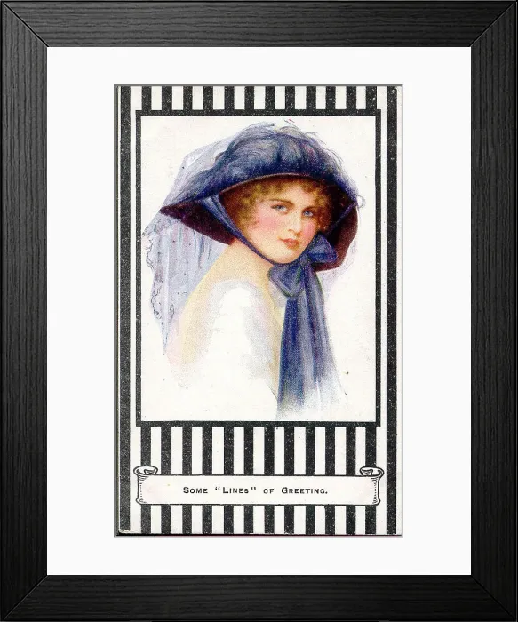 Framed Print : Postcard, Some Lines of Greeting Date: early 20th century