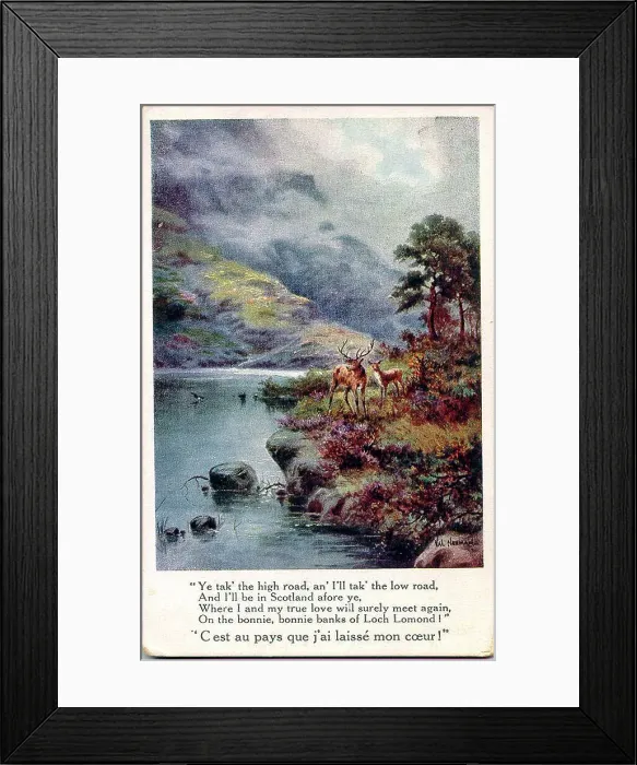 Framed Print : Postcard, View of Loch Lomond, Scotland Date: early 20th century Framed Print : Postcard, View of Loch Lomond, Scotland Date: early 20th century