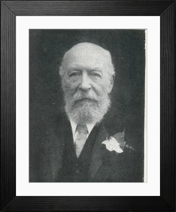 Framed Print : George Cadbury (1839-1922), industrial and reformer, who built the progressive Bournville estate to house and provide amenities for his factory workers. Date: c.1920 Framed Print : George Cadbury (1839-1922), industrial and reformer, who built the progressive Bournville estate to house and provide amenities for his factory workers. Date: c.1920