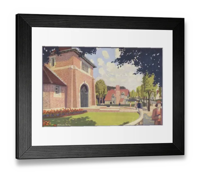 Framed Print : The Green, Bournville, on the left is the Day Continuation School and in the entre Selly Manor House. Part of the Bournville estate, built by George Cadbury in 1895 to provide housing and amenities for his factory workers. Date: 1920s Framed Print : The Green, Bournville, on the left is the Day Continuation School and in the entre Selly Manor House. Part of the Bournville estate, built by George Cadbury in 1895 to provide housing and amenities for his factory workers. Date: 1920s