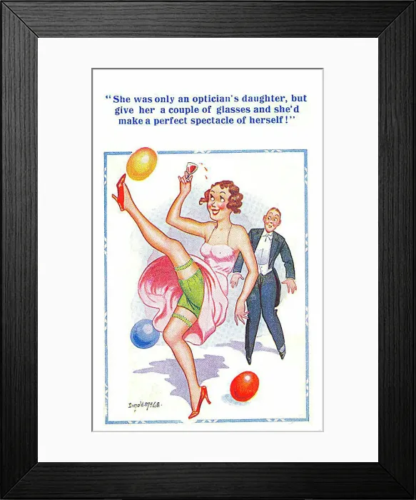 : Comic postcard, Woman dancing at a party Date: 20th century : Comic postcard, Woman dancing at a party Date: 20th century