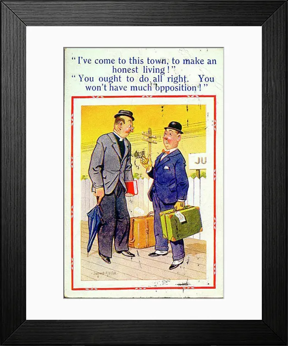  : Comic postcard, Vicar chats with new arrival Date: 20th century