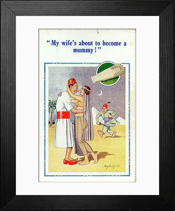 : Comic postcard, Romantic scene in Egypt Date: 20th century : Comic postcard, Romantic scene in Egypt Date: 20th century