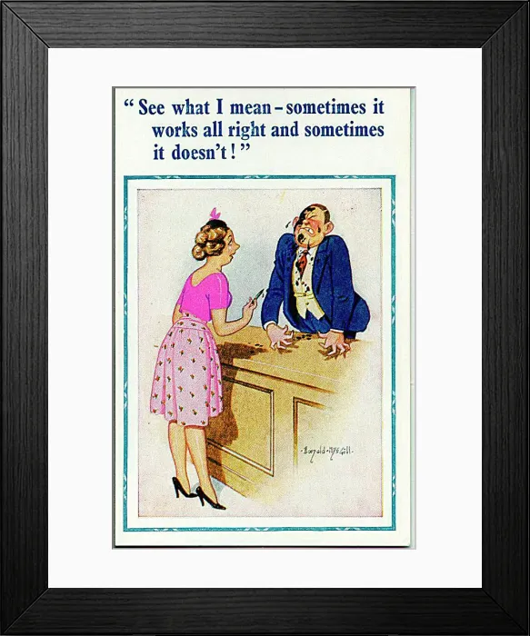 : Comic postcard, Returning faulty fountain pen : Comic postcard, Returning faulty fountain pen