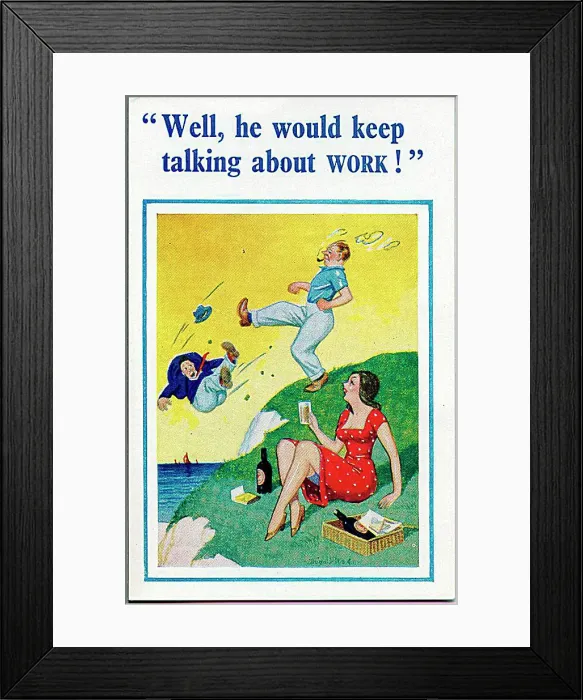 : Comic postcard, Kicked off the cliff Date: 20th century : Comic postcard, Kicked off the cliff Date: 20th century