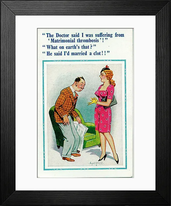 : Comic postcard, Matrimonial thrombosis : Comic postcard, Matrimonial thrombosis