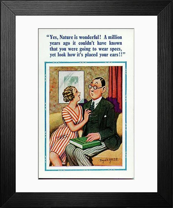 : Comic postcard, Courting couple on sofa - Wonders of Nature Date: 20th century : Comic postcard, Courting couple on sofa - Wonders of Nature Date: 20th century