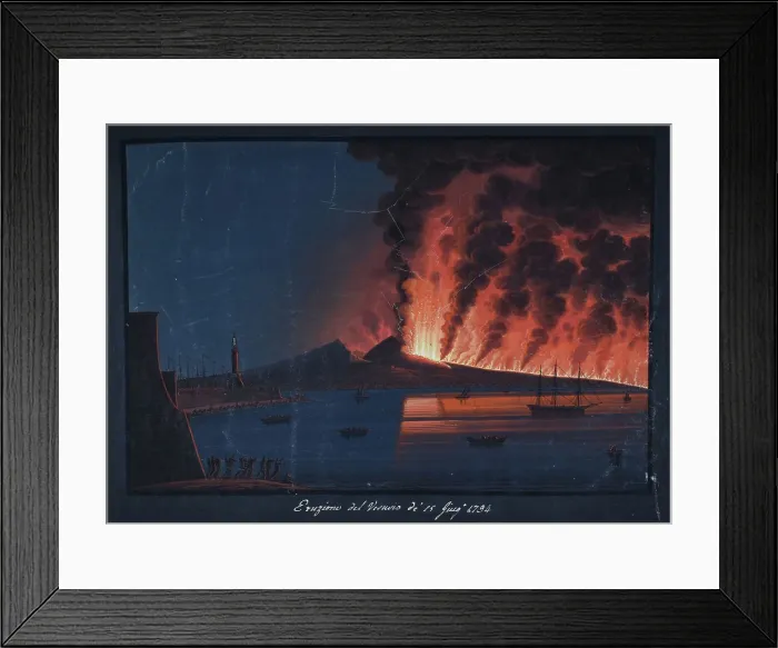 Framed Print : Eruption of Vesuvius, 15th June 1794 Framed Print : Eruption of Vesuvius, 15th June 1794