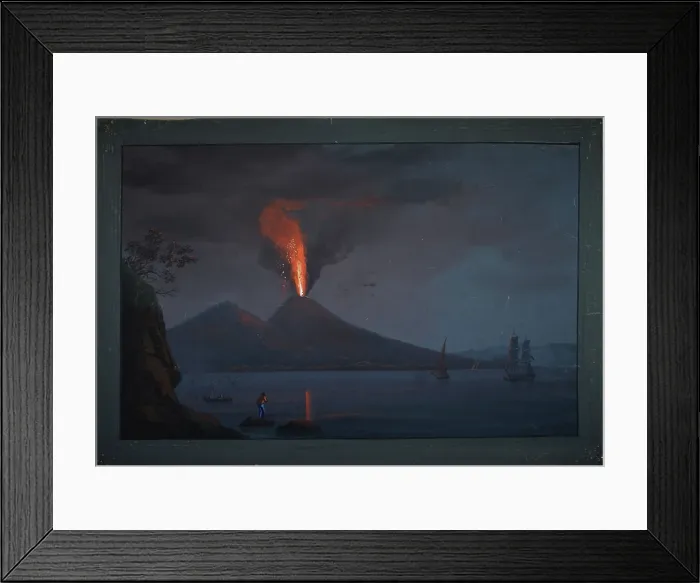 Framed Print : Eruption of Vesuvius, 1810 (night) Framed Print : Eruption of Vesuvius, 1810 (night)