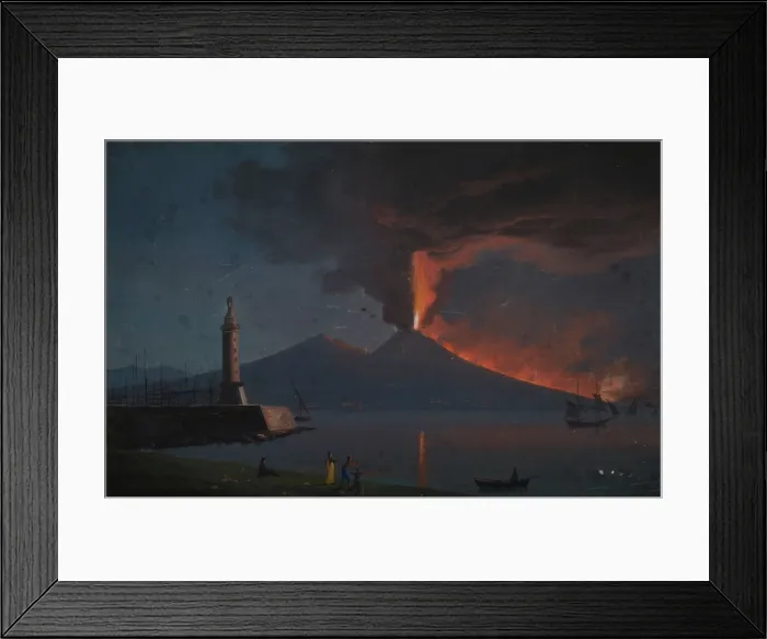 Framed Print : Eruption of Vesuvius, 1822 (night) Framed Print : Eruption of Vesuvius, 1822 (night)