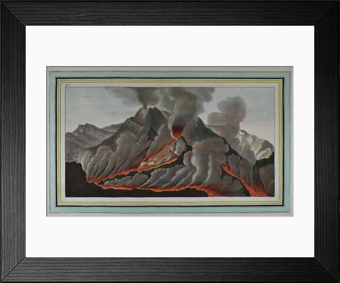 Framed Print : Plate X: Interiour (sic) view of the crater of Vesuvius Framed Print : Plate X: Interiour (sic) view of the crater of Vesuvius