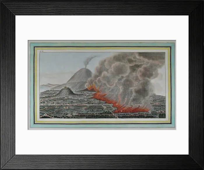 Framed Print : Plate XII: View of an eruption of mount Vesuvius Framed Print : Plate XII: View of an eruption of mount Vesuvius