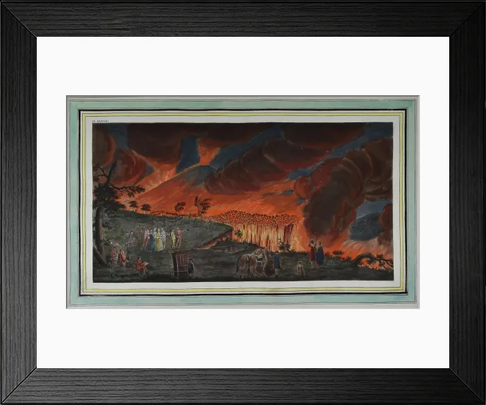 Framed Print : Plate VIII: Night view of a current of lava - Mount Vesuvius Framed Print : Plate VIII: Night view of a current of lava - Mount Vesuvius