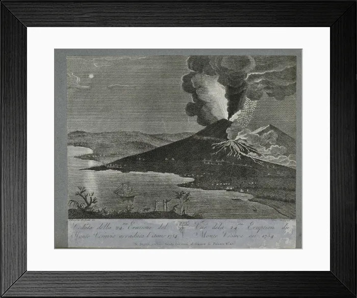 Framed Print : View of the 24th eruption of Mount Vesuvius, 1754 Framed Print : View of the 24th eruption of Mount Vesuvius, 1754