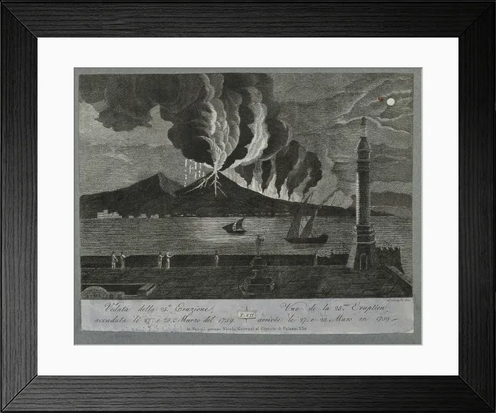 Framed Print : View of the 25th eruption of Mount Vesuvius Framed Print : View of the 25th eruption of Mount Vesuvius