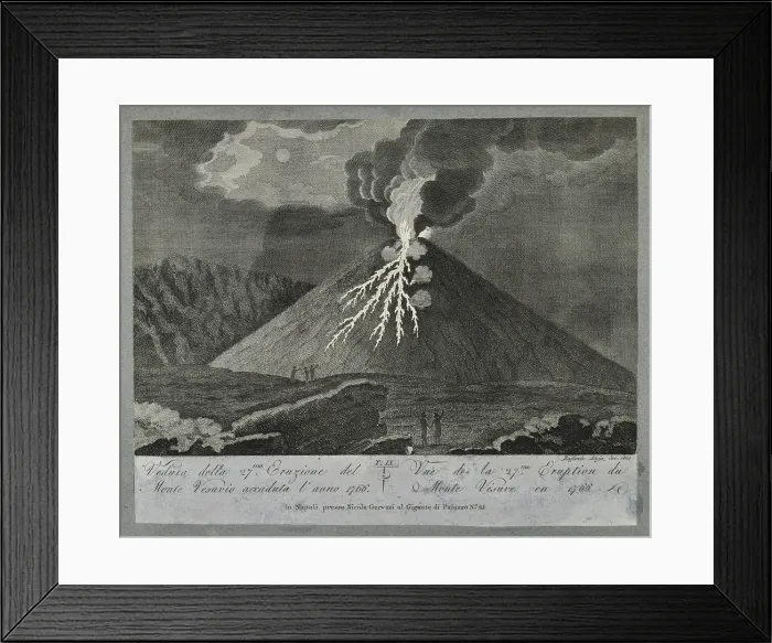 Framed Print : View of the 27th eruption of Mount Vesuvius, 1766 Framed Print : View of the 27th eruption of Mount Vesuvius, 1766