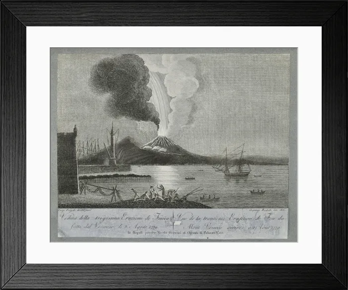 Framed Print : View of the 30th eruption of Mount Vesuvius, 8 August 1779 Framed Print : View of the 30th eruption of Mount Vesuvius, 8 August 1779