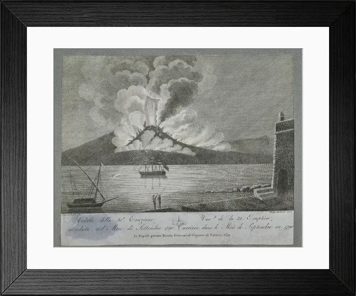 Framed Print : View of 31st eruption of Mount Vesuvius, September 1790 Framed Print : View of 31st eruption of Mount Vesuvius, September 1790