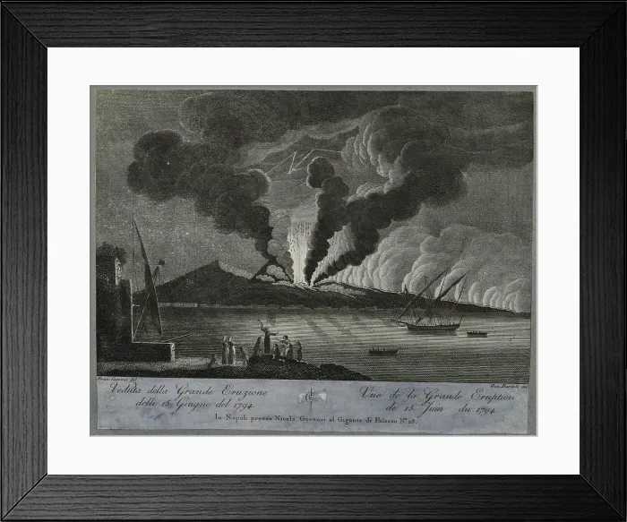 Framed Print : View of great eruption of Mount Vesuvius, 15 June 1794 Framed Print : View of great eruption of Mount Vesuvius, 15 June 1794