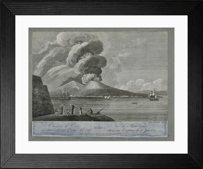 Framed Print : Eruption of ash from Mount Vesuvius, 19 June 1794 Framed Print : Eruption of ash from Mount Vesuvius, 19 June 1794