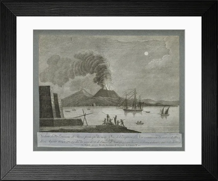 Framed Print : View of the eruption of Vesuvius - 1804 Framed Print : View of the eruption of Vesuvius - 1804