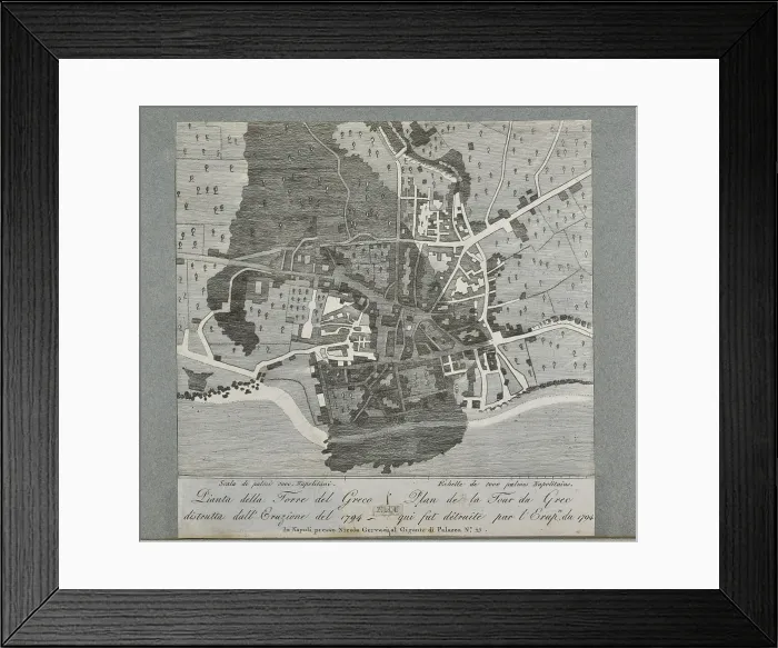 Framed Print : Plan of the Torre del Greco destroyed by eruption of 1794 Framed Print : Plan of the Torre del Greco destroyed by eruption of 1794