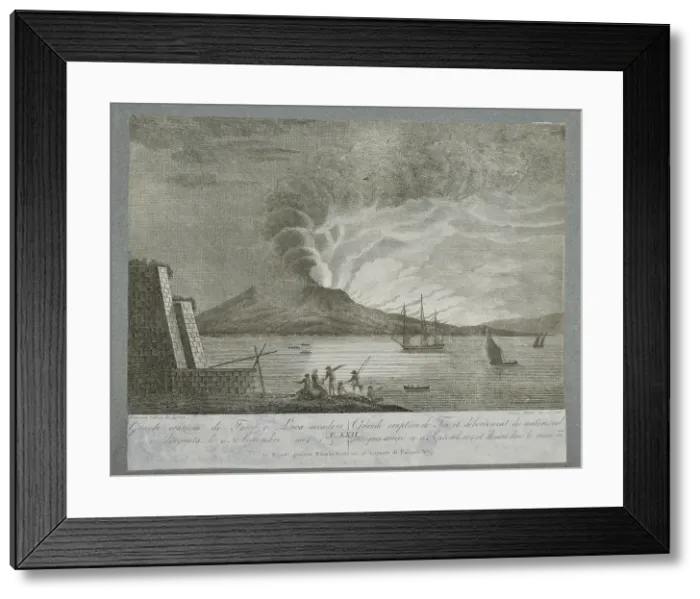Framed Print : Great eruption of fire and lava, drawn on 9 September 1804 Framed Print : Great eruption of fire and lava, drawn on 9 September 1804