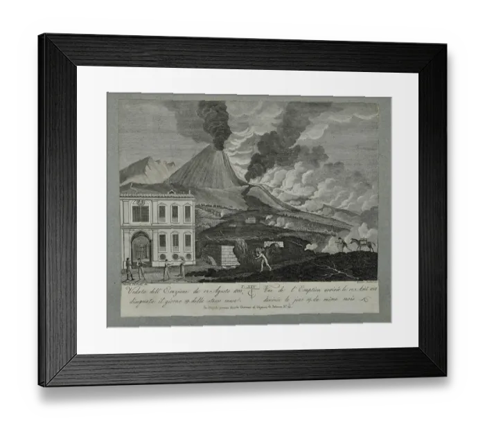 Framed Print : View of the eruption of 12 August 1805 Framed Print : View of the eruption of 12 August 1805
