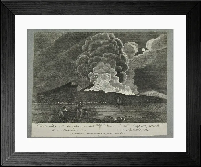 Framed Print : View of the 34th eruption - September 1810 Framed Print : View of the 34th eruption - September 1810