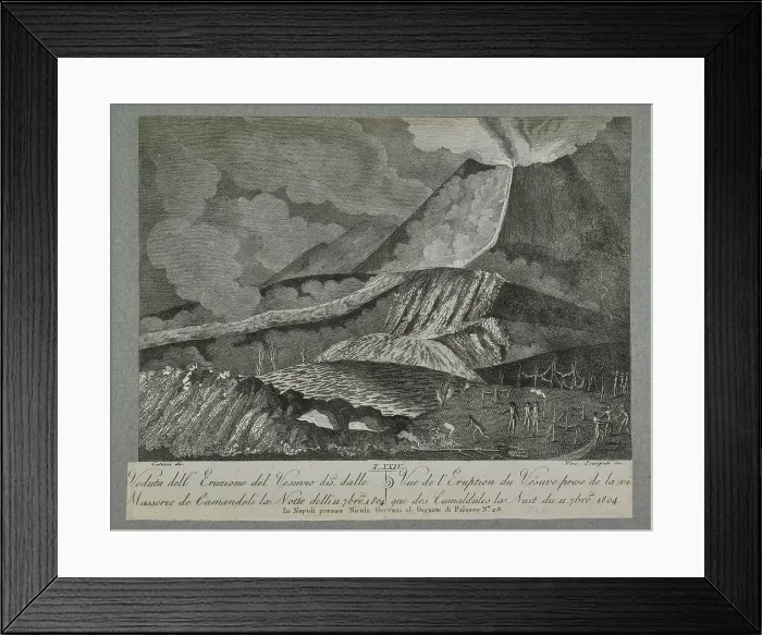 Framed Print : View of the eruption of Vesuvius - 1804 Framed Print : View of the eruption of Vesuvius - 1804