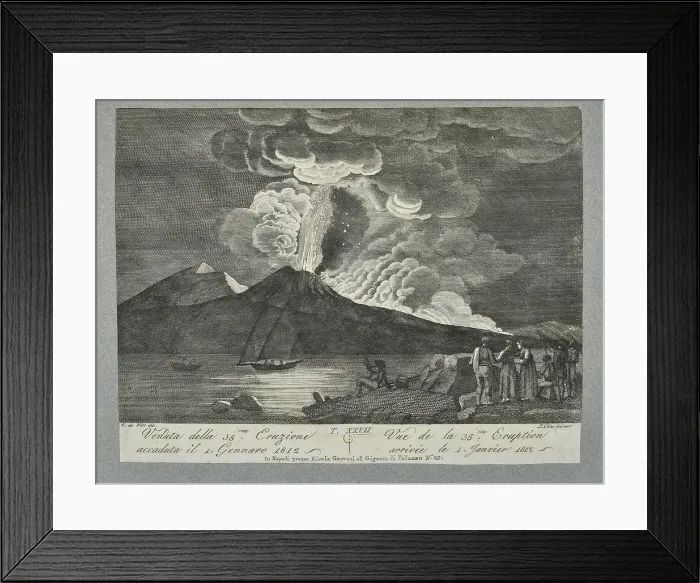 Framed Print : View of the 35th eruption which happened on 1 January 1812 Framed Print : View of the 35th eruption which happened on 1 January 1812