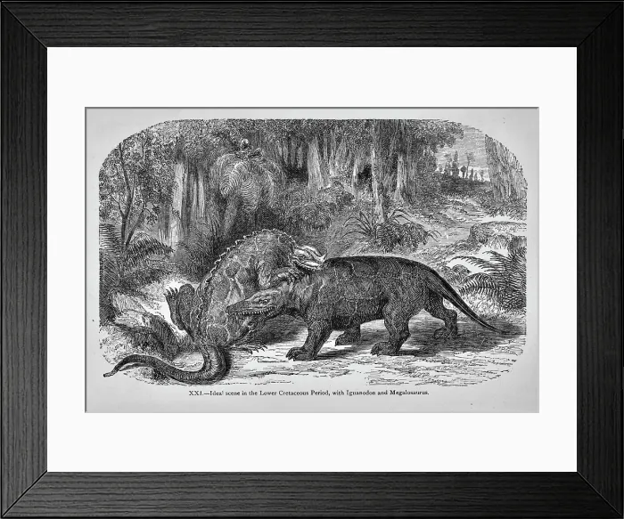 Framed Print : Ideal scene in the Lower Cretaceous Period Framed Print : Ideal scene in the Lower Cretaceous Period