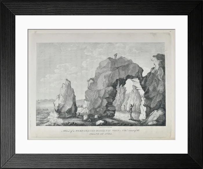 Framed Print : View of a perforated Basaltic Vein N W Coast of Jura Framed Print : View of a perforated Basaltic Vein N W Coast of Jura