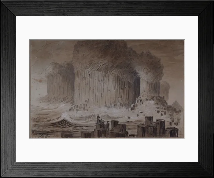 Framed Print : Staffa. Drawing of Staffa, by James Skene (1775-1864) Framed Print : Staffa. Drawing of Staffa, by James Skene (1775-1864)
