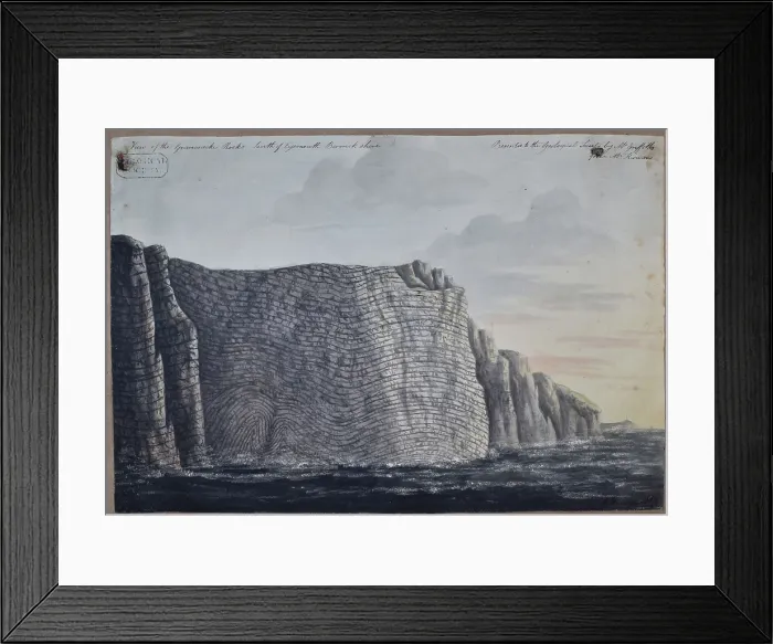 Framed Print : View of the Grauwacke rocks south of Eyemouth Berwickshire Framed Print : View of the Grauwacke rocks south of Eyemouth Berwickshire